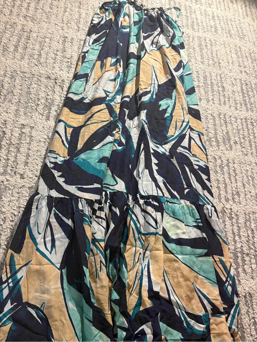Anthropologie blue green long flowy maxi lightweight dress size XS - Picture 5 of 8